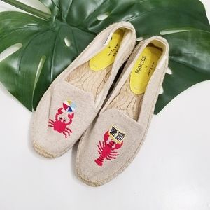 Soludos x Mary Matson Crab and Lobster Espadrilles Size 5